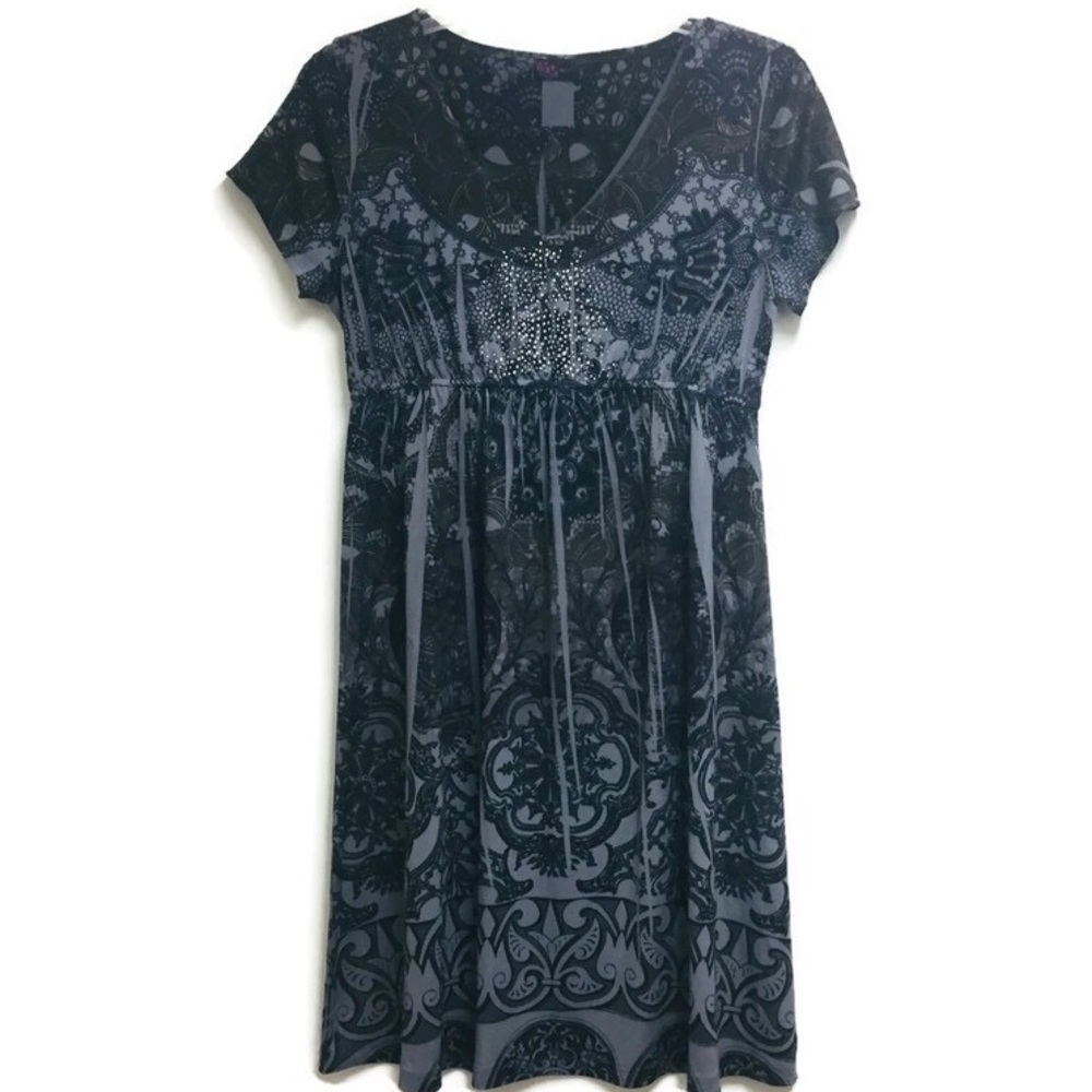 Agenda Black and Gray Dress
